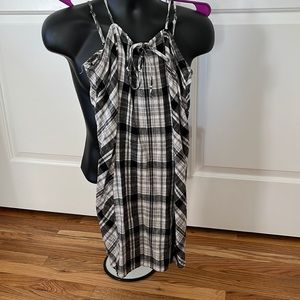 Checkered tie front beach2bar dress add sneakers or sandals